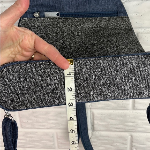 BAGGALLINI ANTI THEFT DENIM AND KNIT TRAVEL CONVERTIBLE BACKPACK SLING BAG RFID - Picture 14 of 14